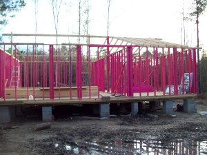 wet and cold day of framing